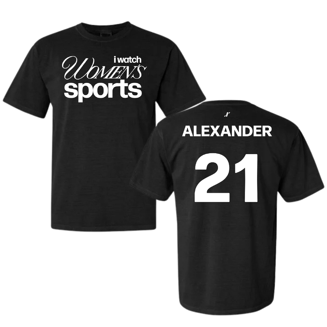 Nicholls State University Basketball Black WHM Comfort Colors Tee - #21 Lexi Alexander
