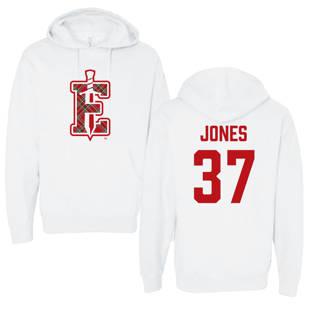 PennWest Edinboro Football White Hoodie - #37 Amari Jones