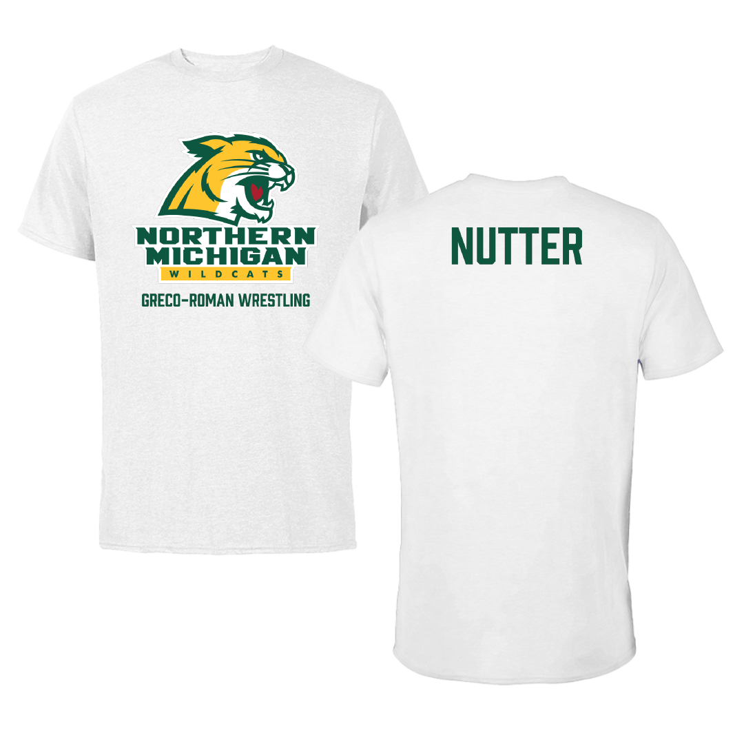 Northern Michigan University Greco-Roman Wrestling White Performance Tee - Aidan Nutter