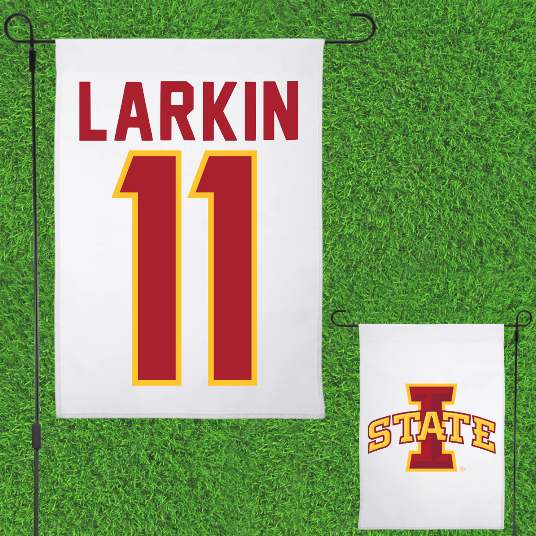 Iowa State University Volleyball White Garden Flag - #11 Reaghan Larkin