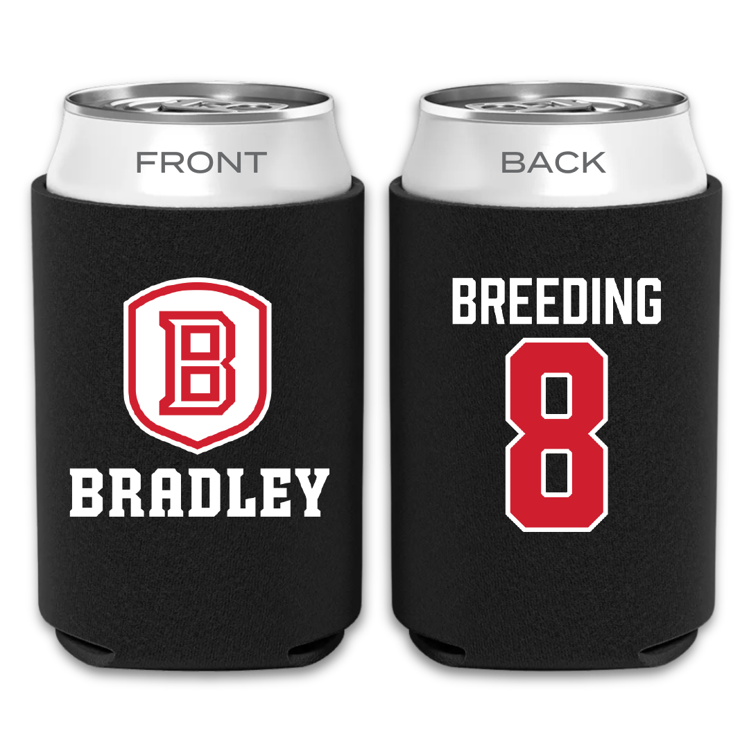 Bradley University Softball Black Can Cooler - #8 Ashley Breeding