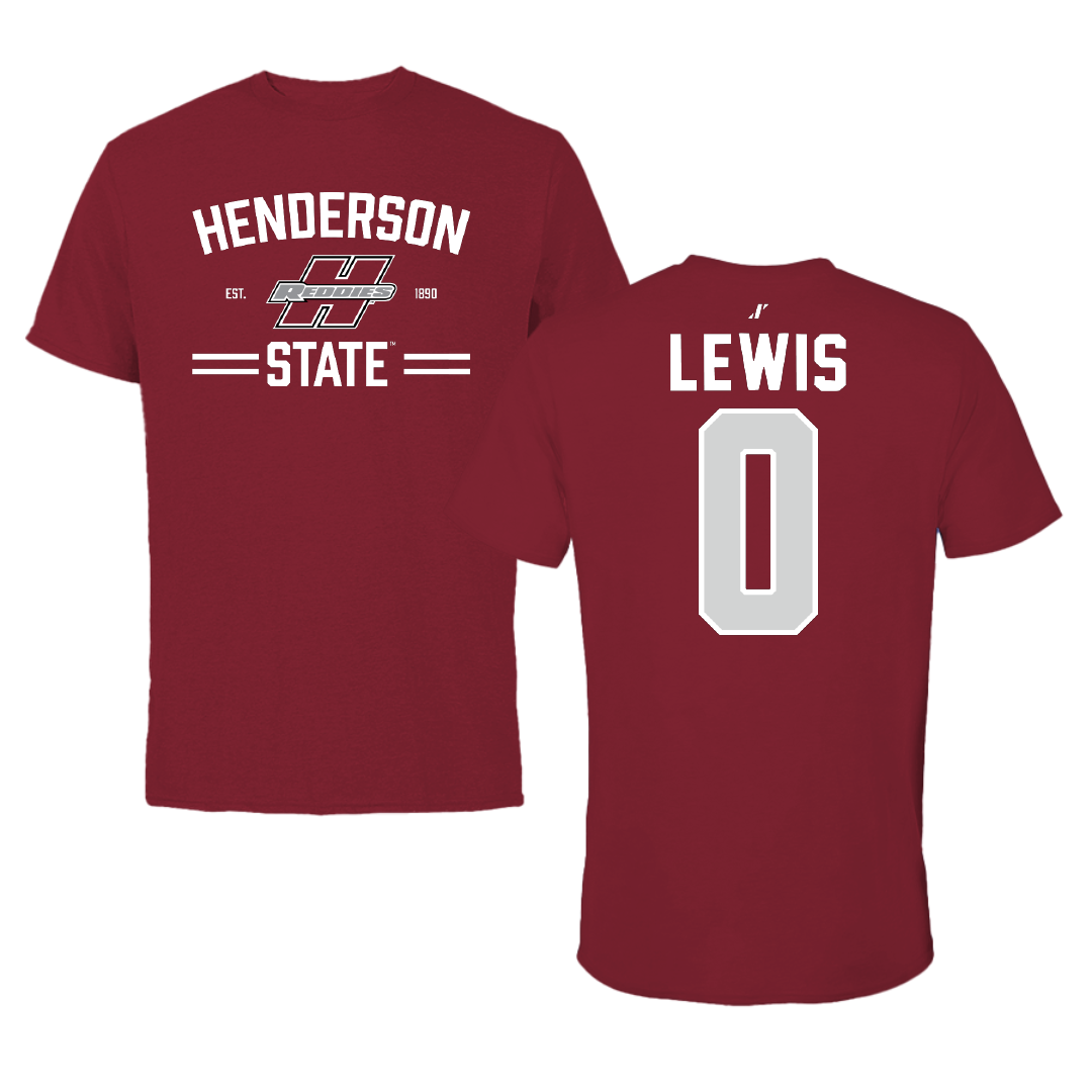 Henderson State University Football Cardinal General Tee - #0 Gary Lewis