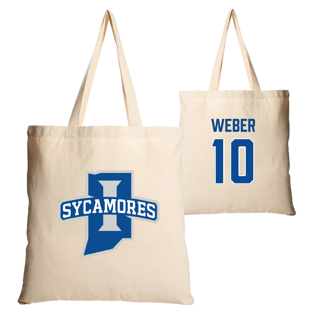 Indiana State University Volleyball Tan Canvas Tote Bag - #10 Emily Weber