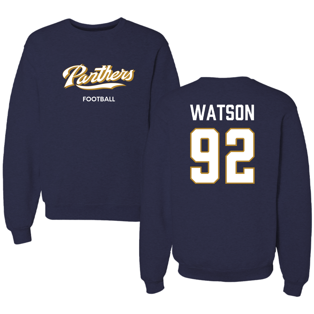 Florida International University Football Navy Panthers Crewneck - #92 Nicholas Watson