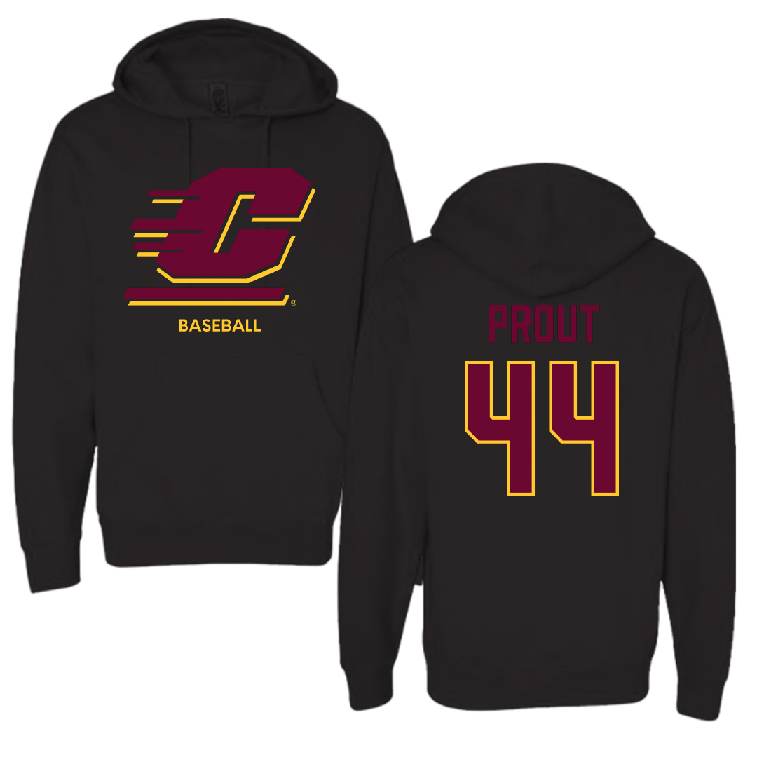 Central Michigan University Baseball Black Hoodie - #44 Cole Prout