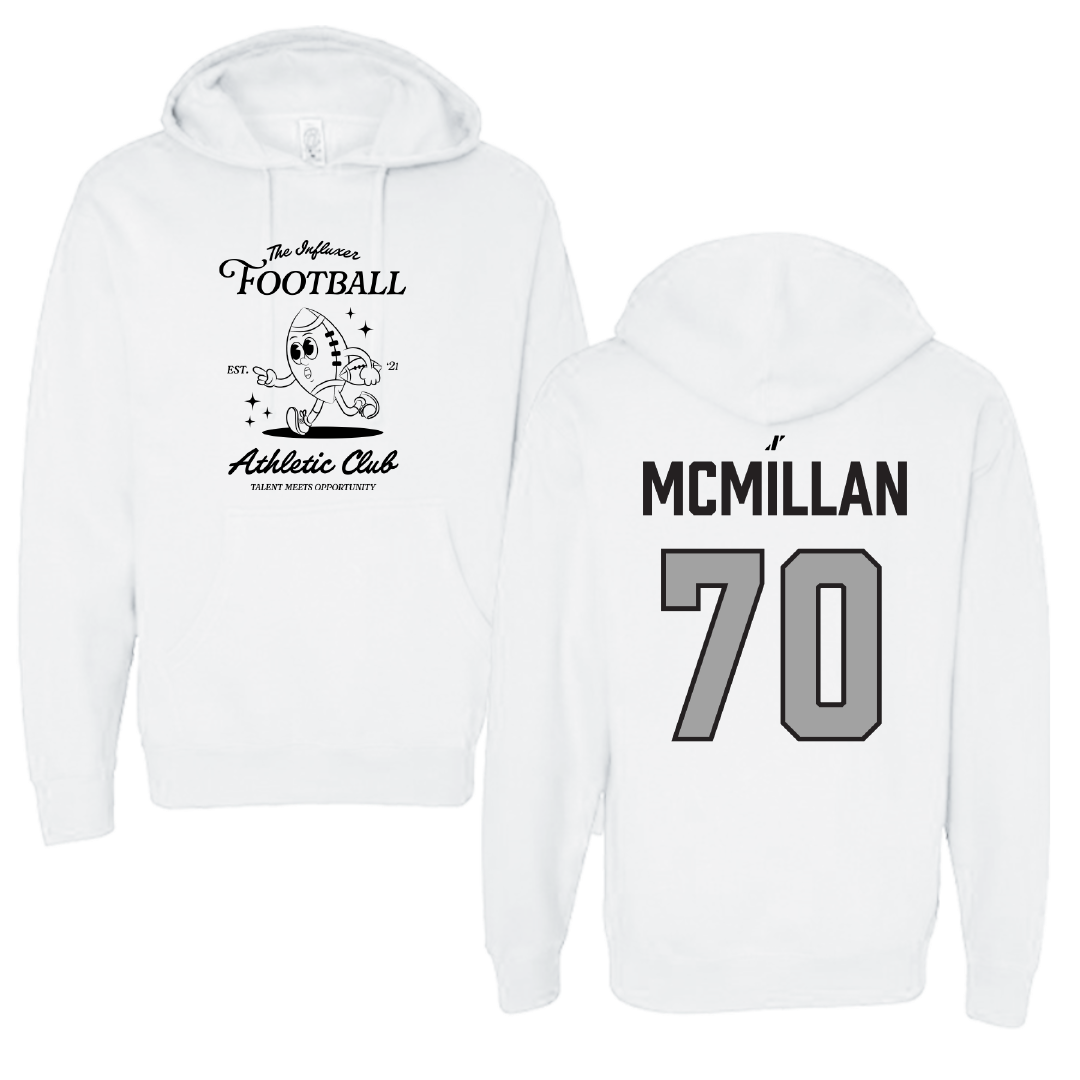 Football White Influxer Athletic Club Hoodie - #70 Tyler McMillan