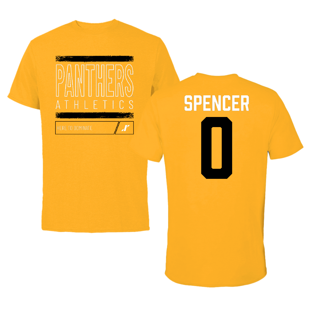 University of Wisconsin-Milwaukee Basketball Gold Dominate Tee - #0 Pierce Spencer