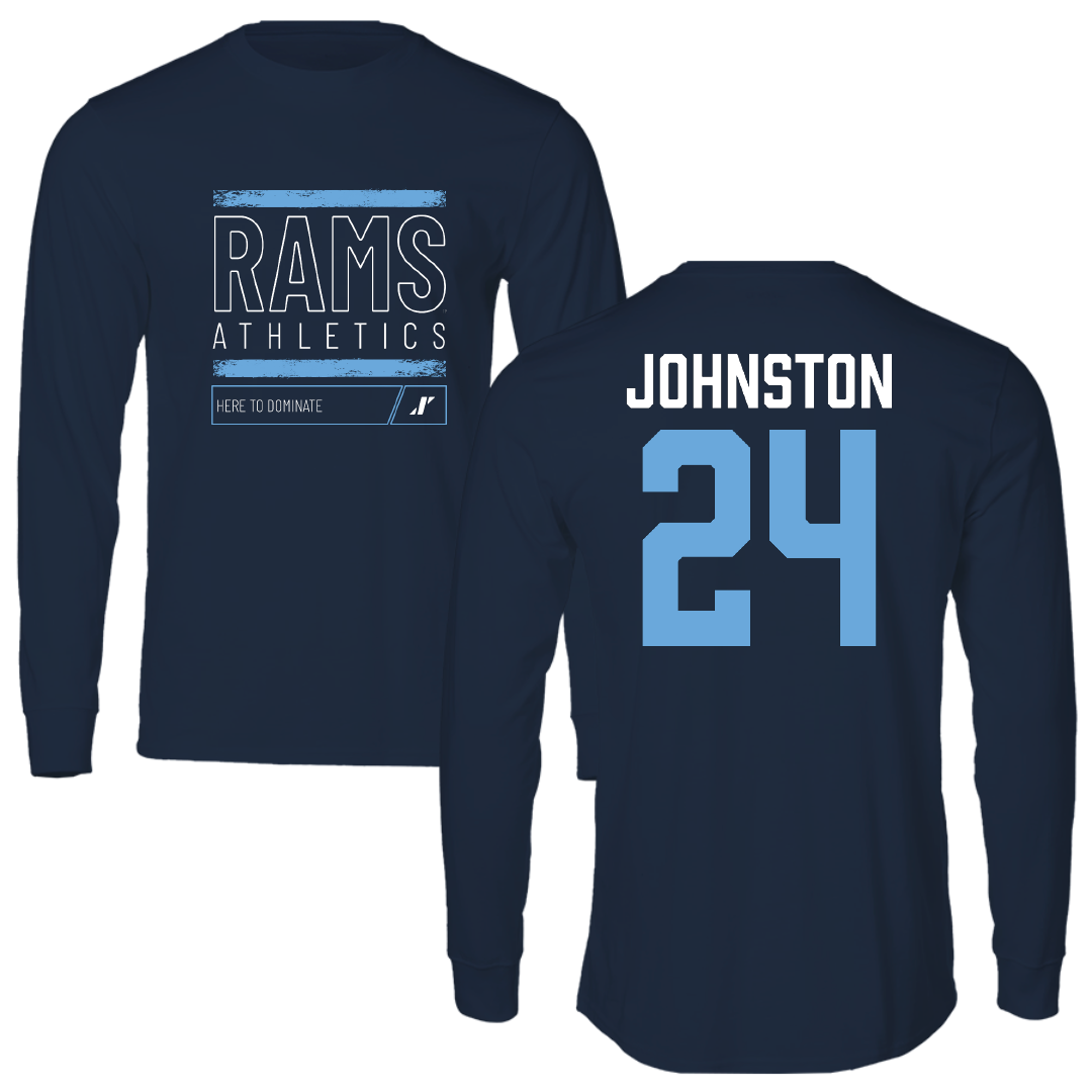 University of Rhode Island Baseball Navy Dominate Performance Long Sleeve - #24 Connor Johnston