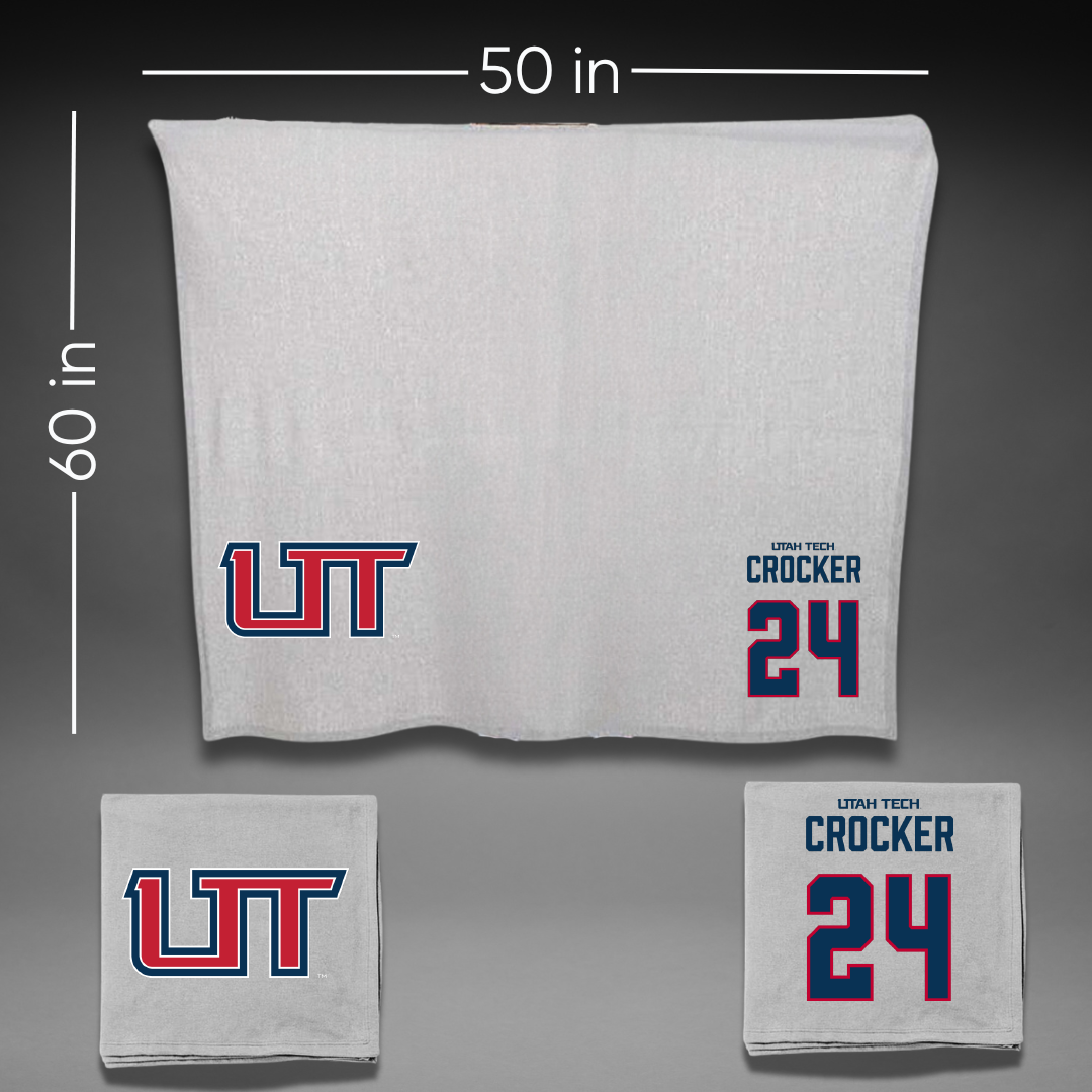 Utah Tech University Basketball Gray Blanket - #24 Lauren Crocker