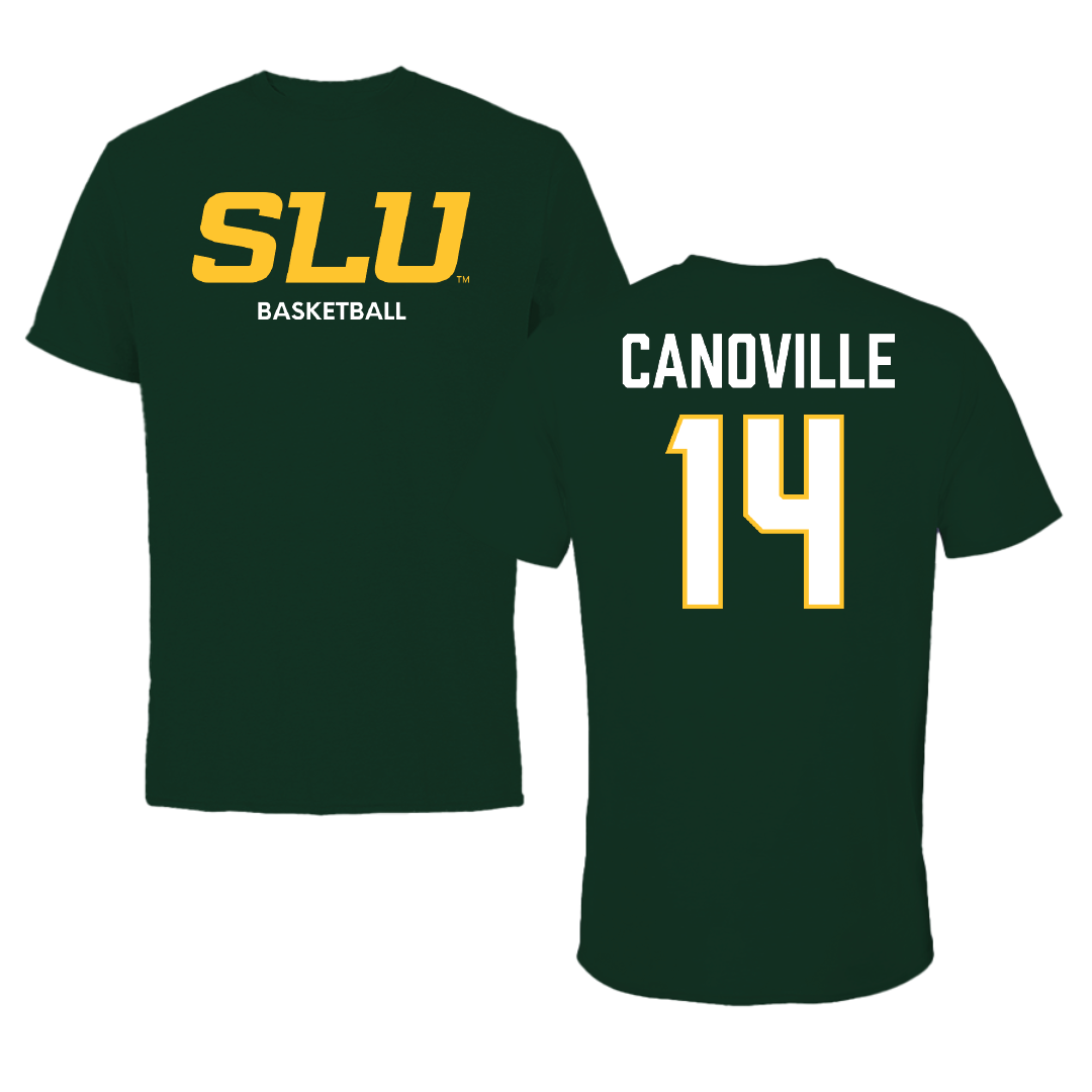 Southeastern Louisiana University Basketball (M) Forest Green Performance Tee - #14 Dylan Canoville