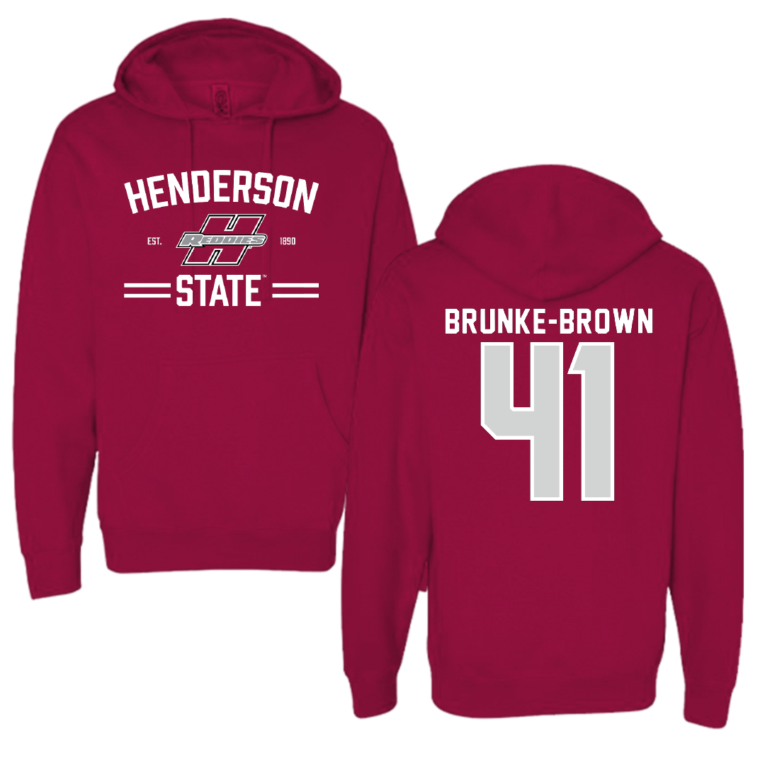 Henderson State University Football Cardinal General Hoodie - #41 Colton Brunke-Brown