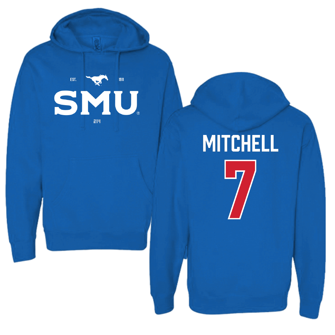 Southern Methodist University Soccer Blue General Hoodie - #7 Jaylinn Mitchell