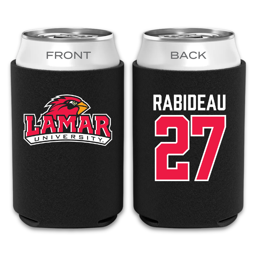 Lamar University Soccer Black Can Cooler - #27 Madison Rabideau
