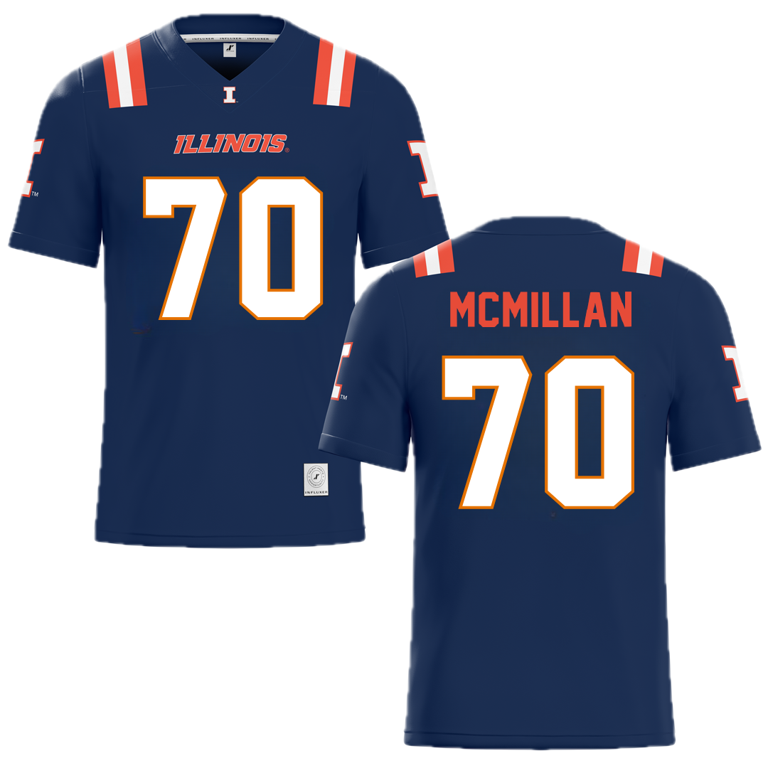 University of Illinois Blue Football Jersey - #70 Tyler McMillan