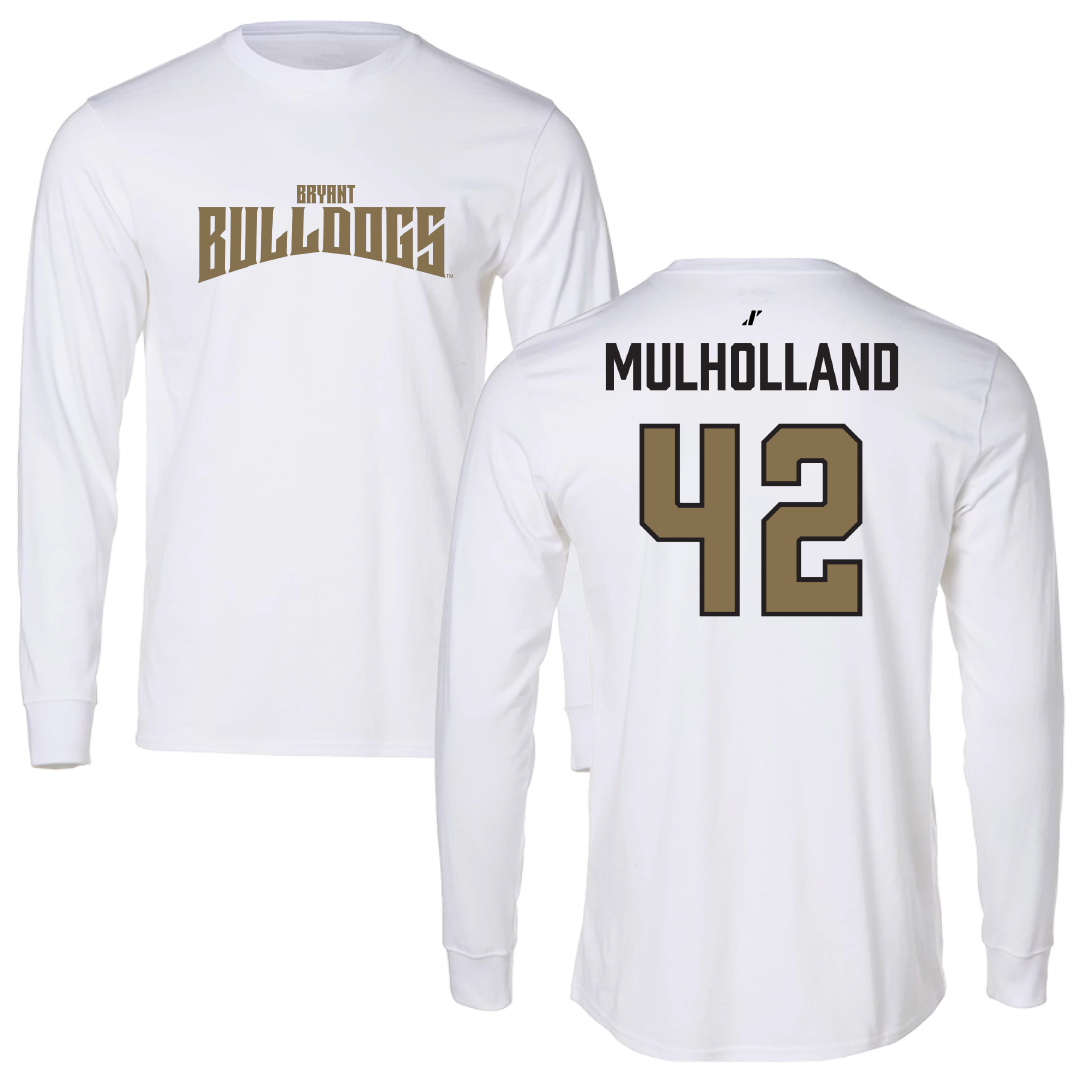 Bryant University Baseball White Classic Performance Long Sleeve - #42 Billy Mulholland