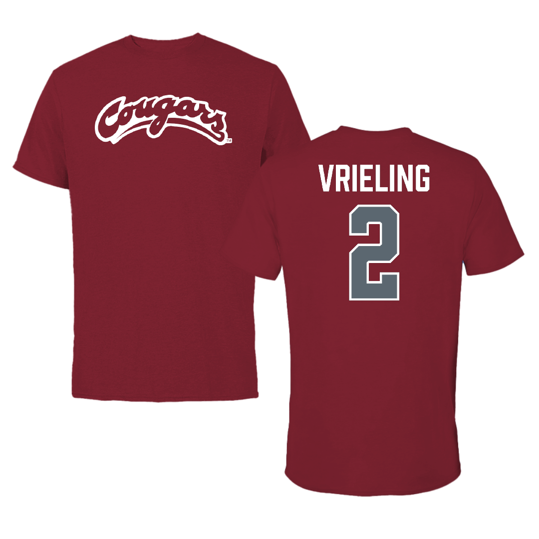 Washington State University Volleyball Cardinal Cougars Tee - #2 Taryn Vrieling