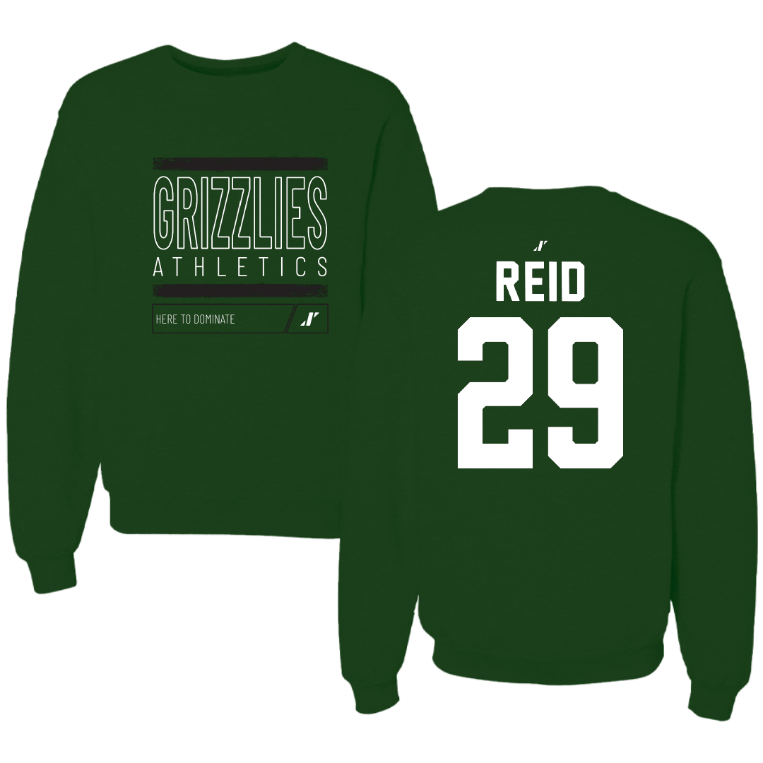 Adams State University Football Forest Green Dominate Crewneck - #29 Alex Reid
