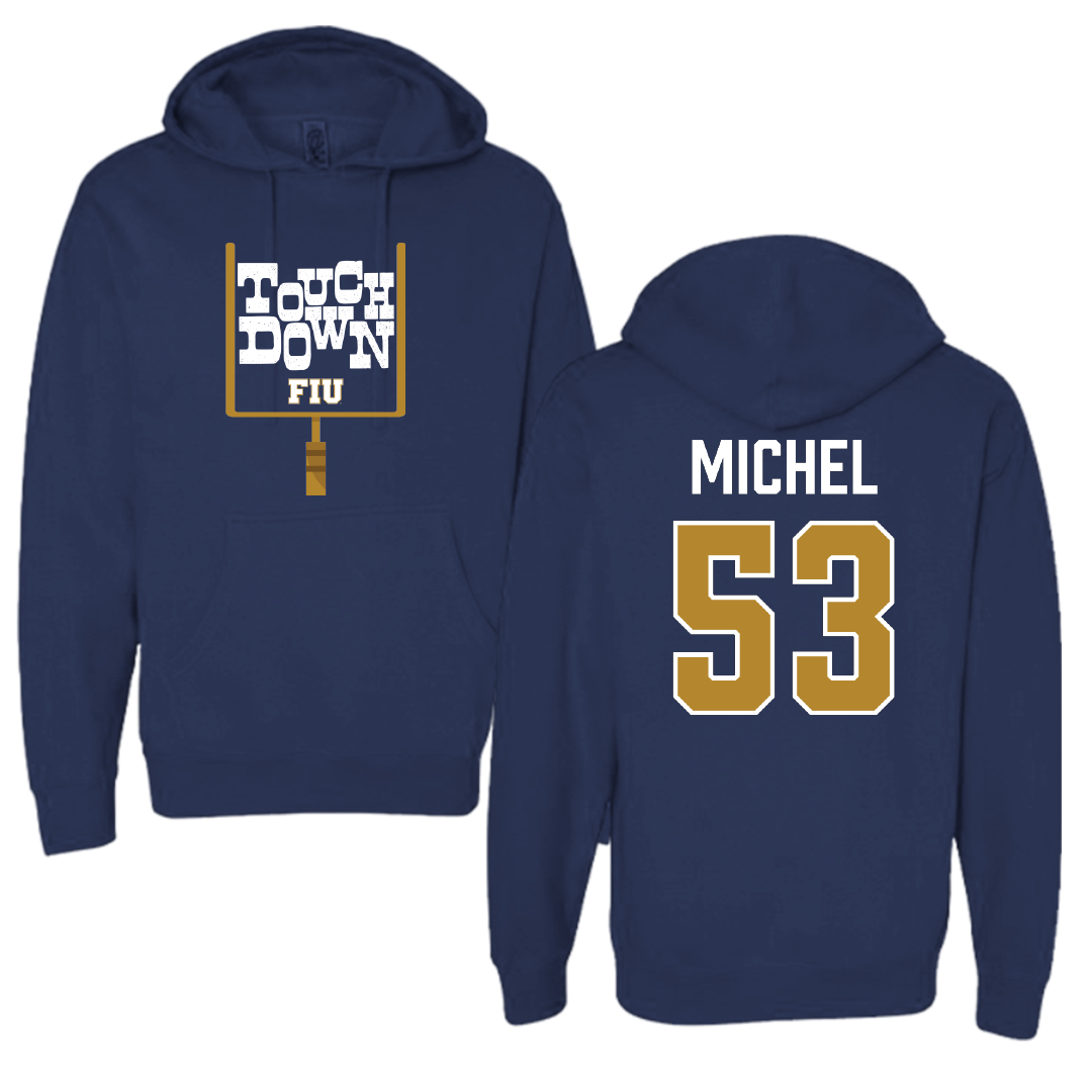 Florida International University Football Navy Touchdown Hoodie - #53 Daniel Michel