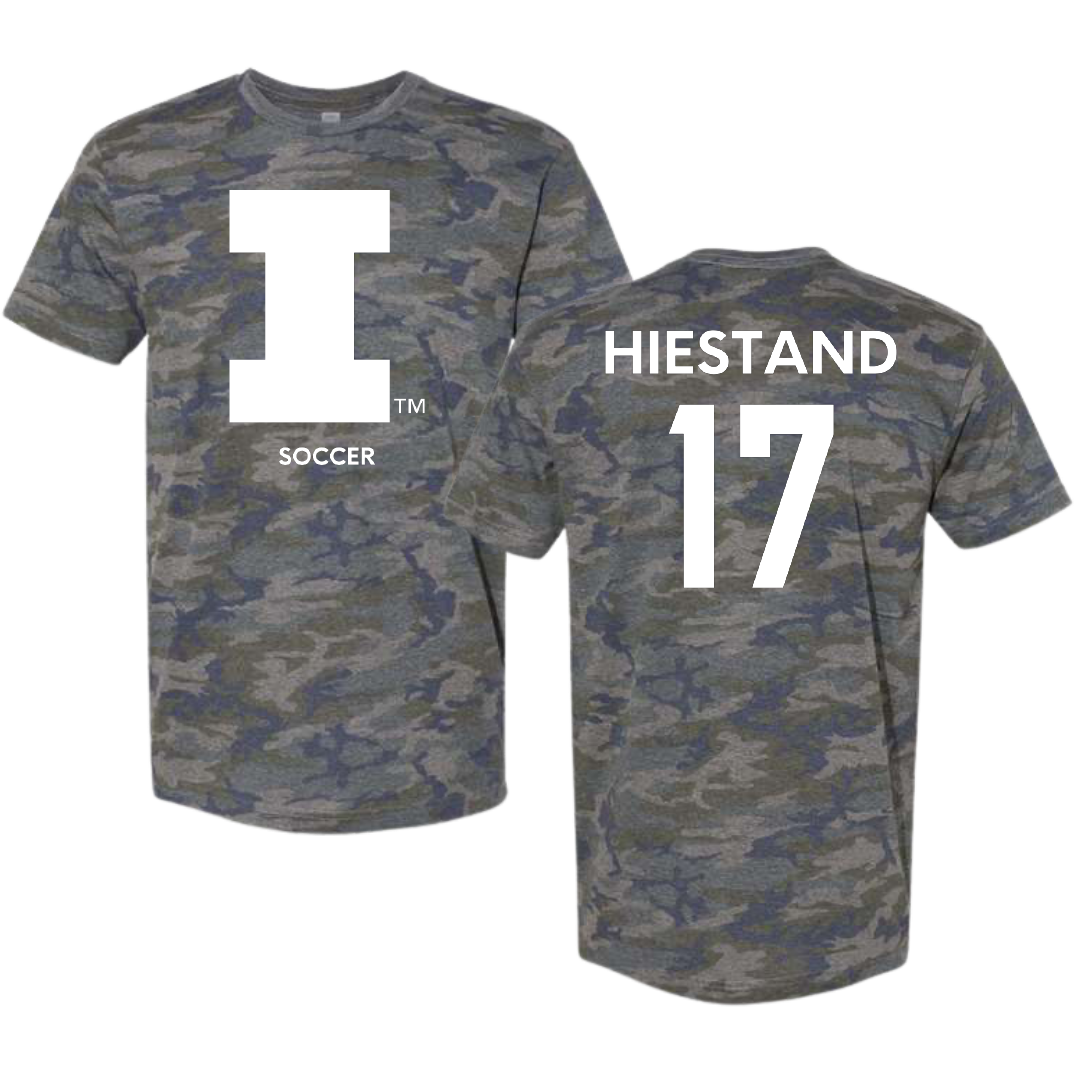 University of Illinois Soccer (W) Vintage Camo Tee - #17 Sarah Hiestand