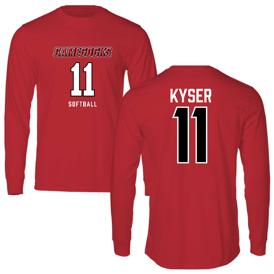 Jacksonville State University Softball Red Long Sleeve - #11 Makalyn Kyser
