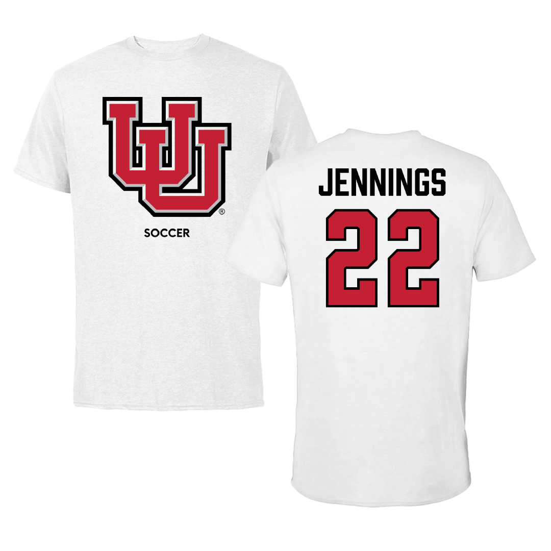 University of Utah Soccer (W) White Tee - #22 Kyla Jennings