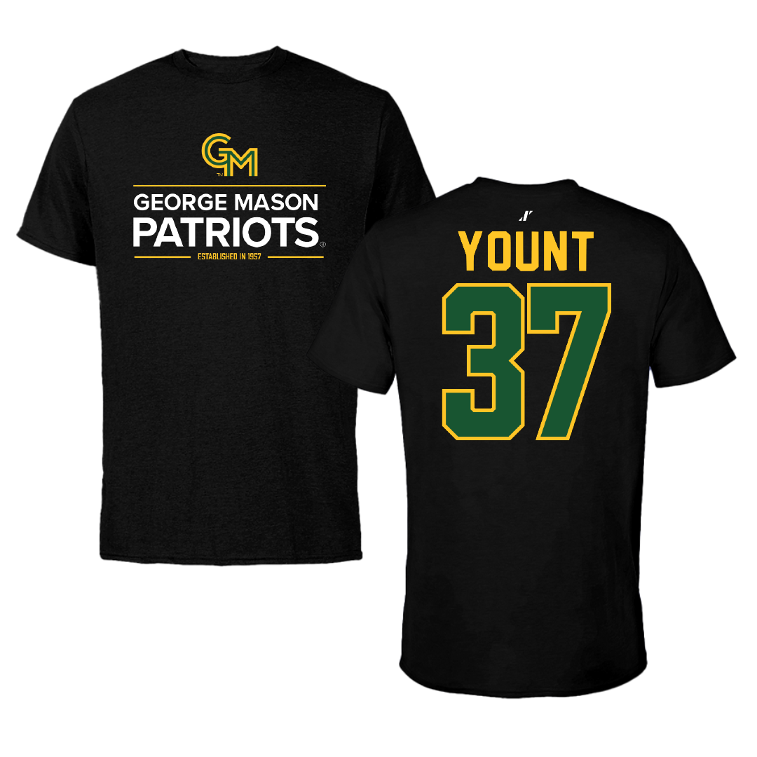George Mason University Baseball Black General Performance Tee - #37 Britt Yount