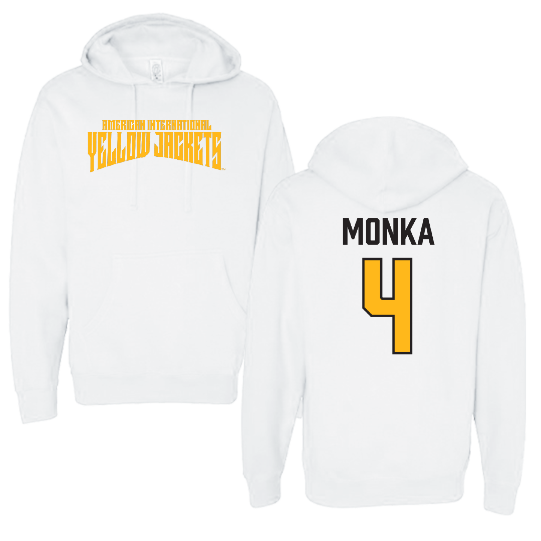American International College Basketball White Classic Hoodie - #4 Eden Monka