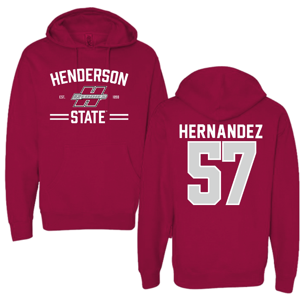 Henderson State University Football Cardinal General Hoodie - #57 Gabe Hernandez