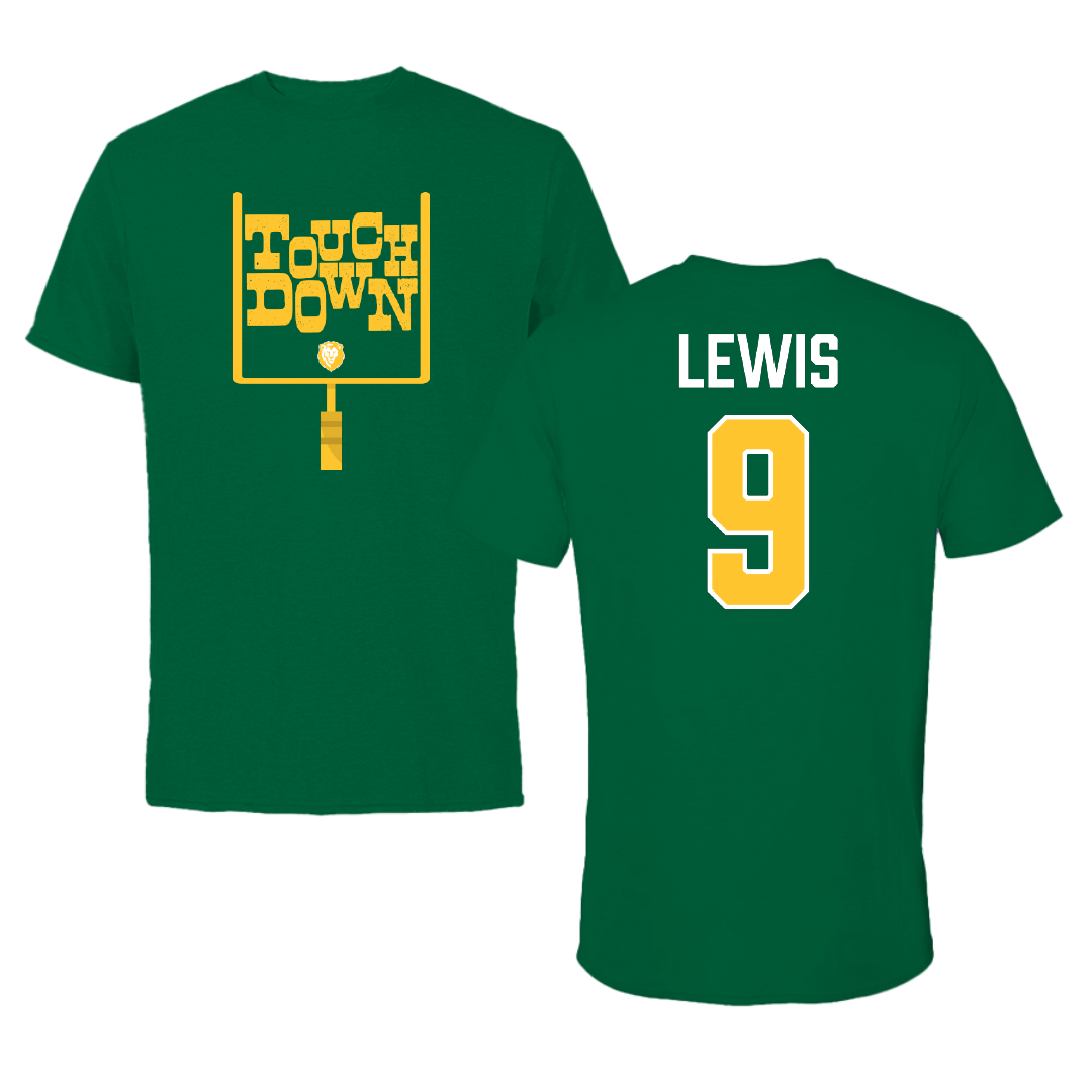 Southeastern Louisiana University Football Green Touchdown Performance Tee - #9 Darius Lewis