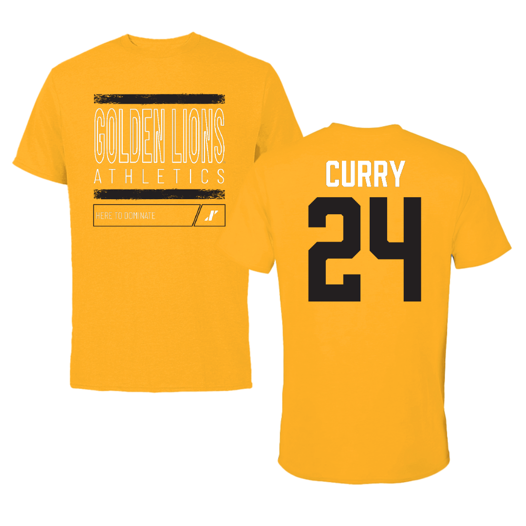 University of Arkansas-Pine Bluff Football Gold Dominate Tee - #24 BJ Curry