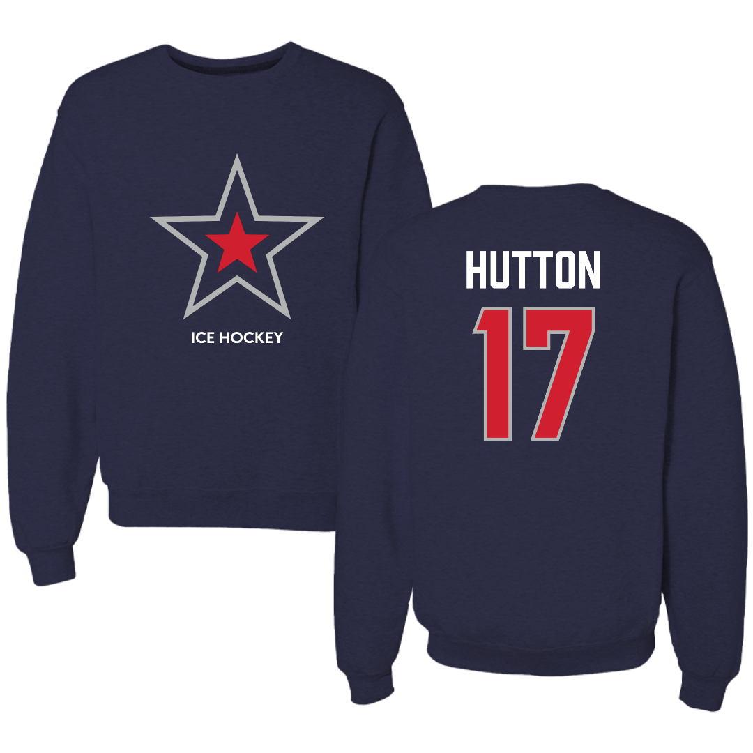 Robert Morris University Ice Hockey (M) Navy Mascot Crewneck - #17 Matt Hutton