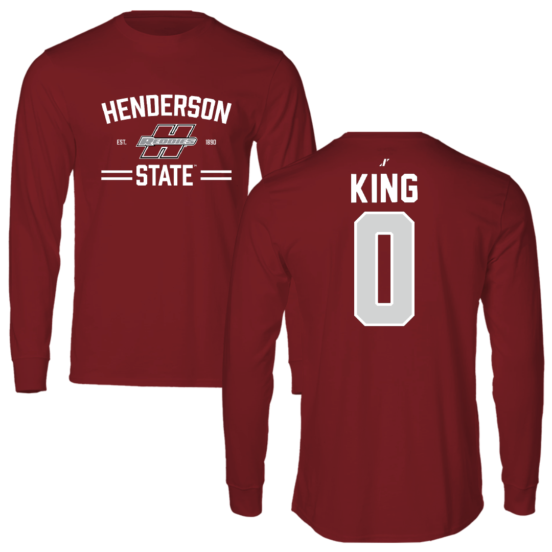 Henderson State University Basketball Cardinal General Long Sleeve - #0 Clarence King