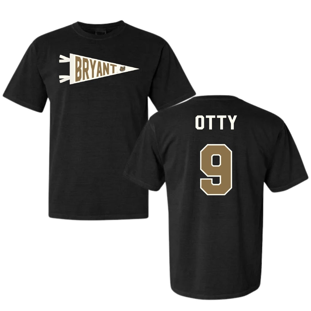 Bryant University Football Black Pennant Comfort Colors Tee - #9 Michael Otty