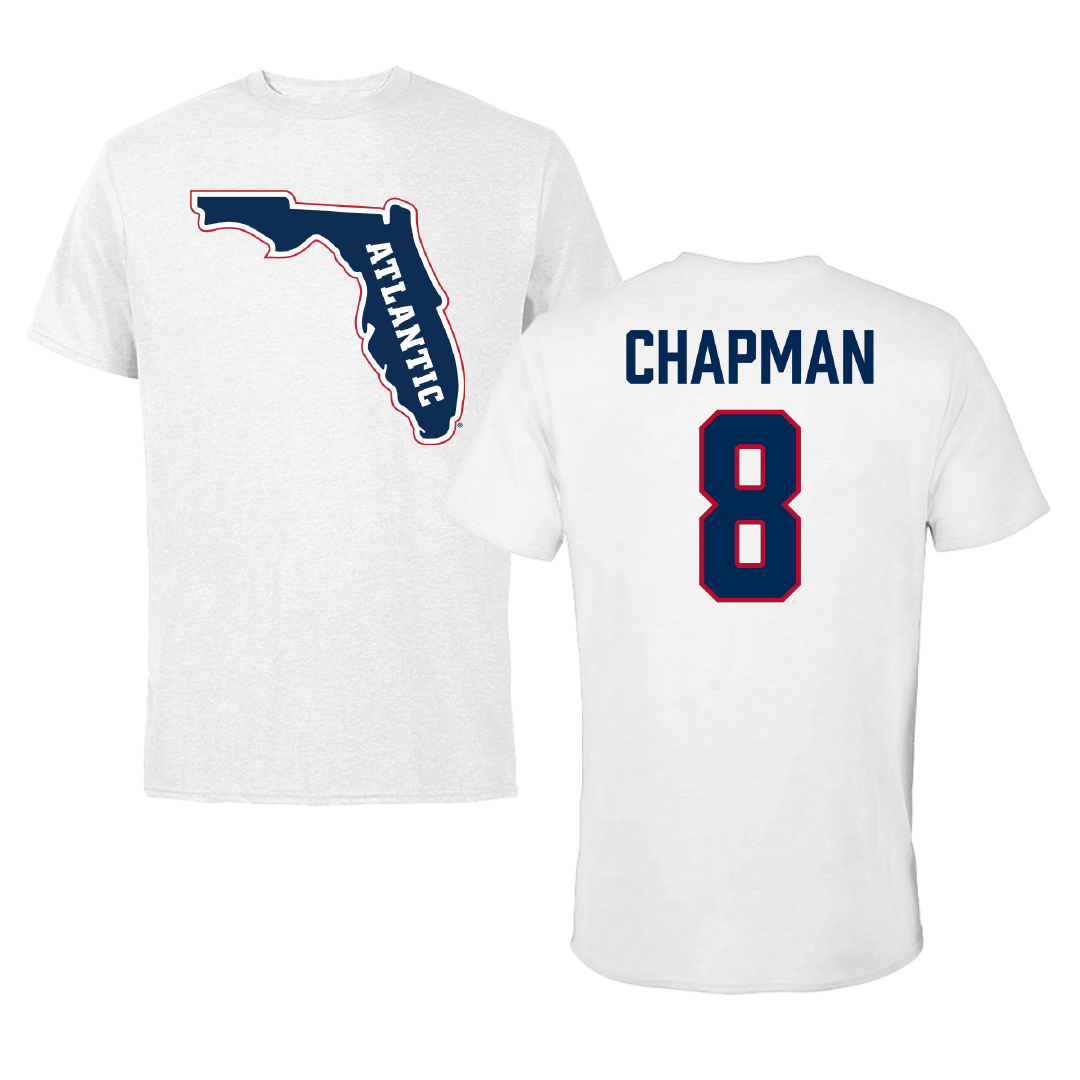 Florida Atlantic University Soccer White Performance Tee - #8 Caleb Chapman