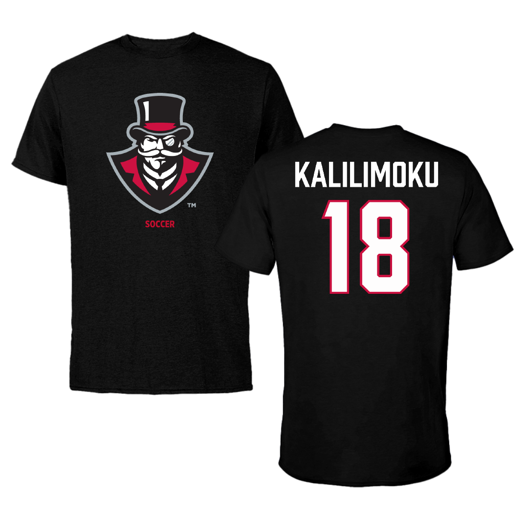 Austin Peay State University Soccer (W) Black Tee - #18 Zoey Kalilimoku