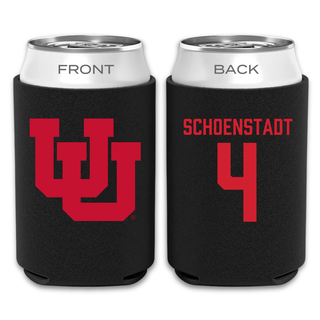 University of Utah Soccer Black Can Cooler - #4 Alex Schoenstadt