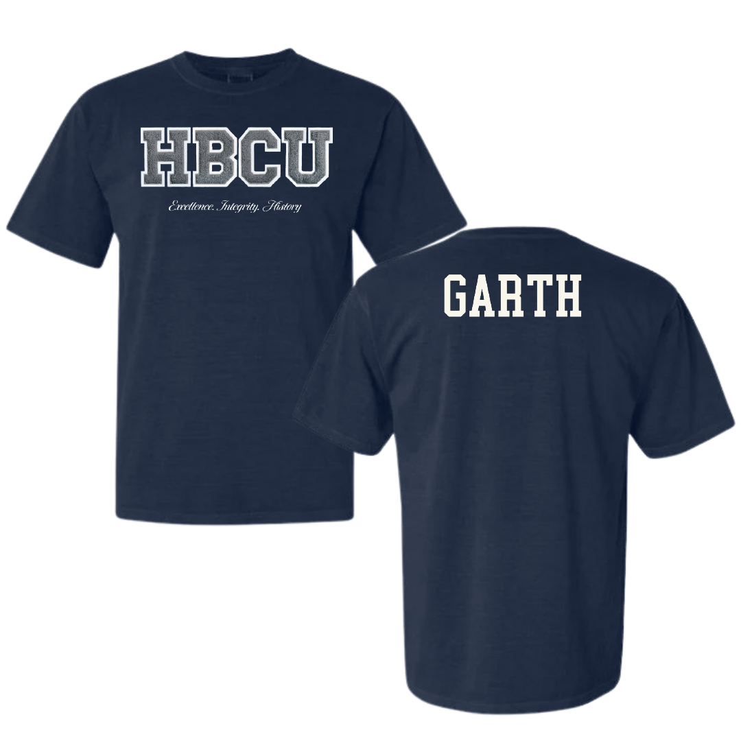 Jackson State University Cheer Navy HBCU Varsity Comfort Colors Tee - Karlee Garth