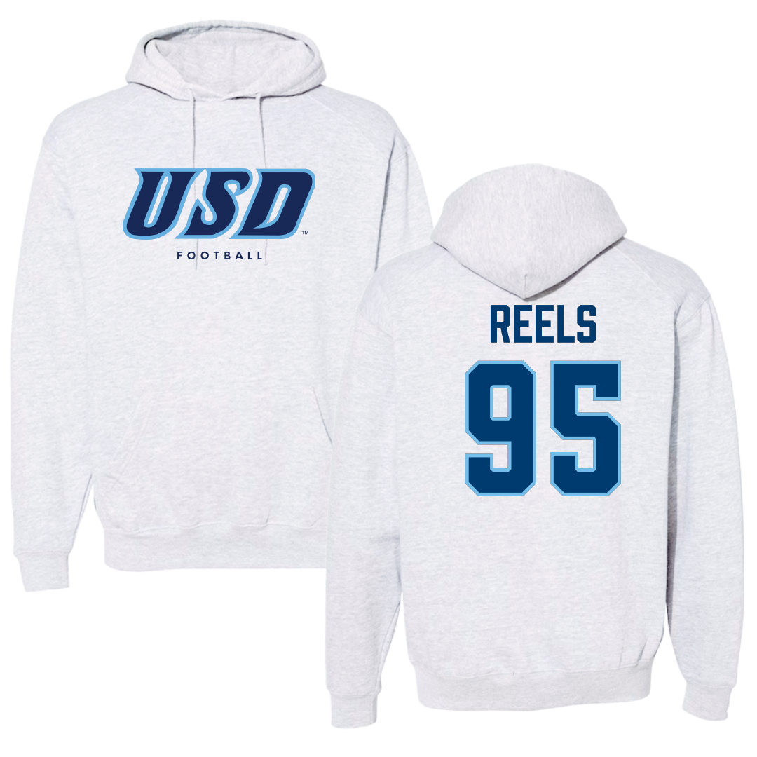 University of San Diego Football Gray Hoodie - #95 Jae’Von Reels