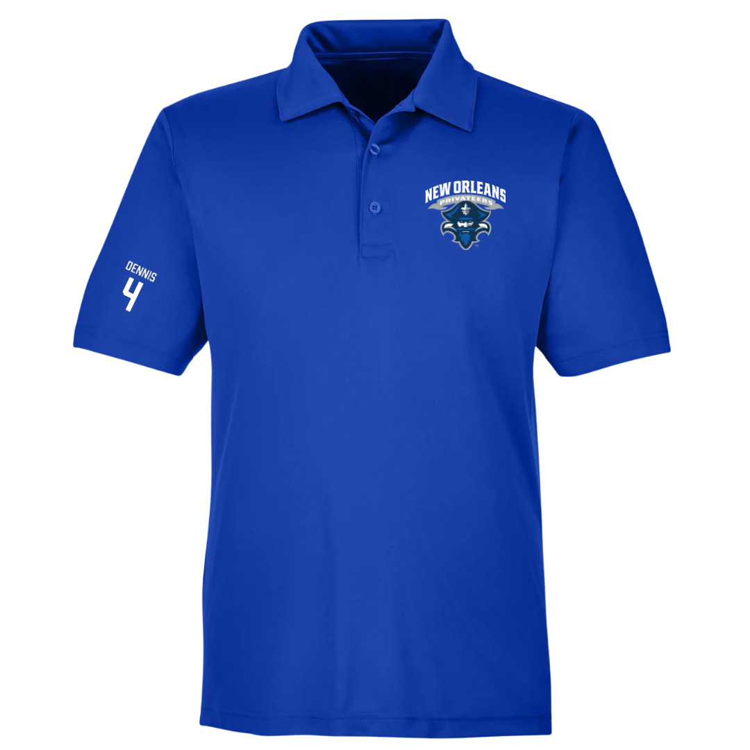 University of New Orleans Baseball Blue Polo - #4 Cortez Dennis