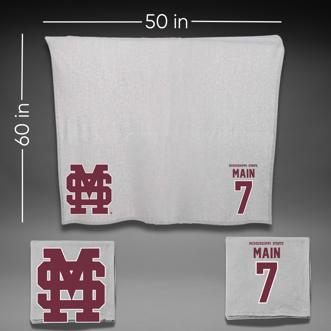 Mississippi State University Soccer Gray Blanket - #7 Zoe Main