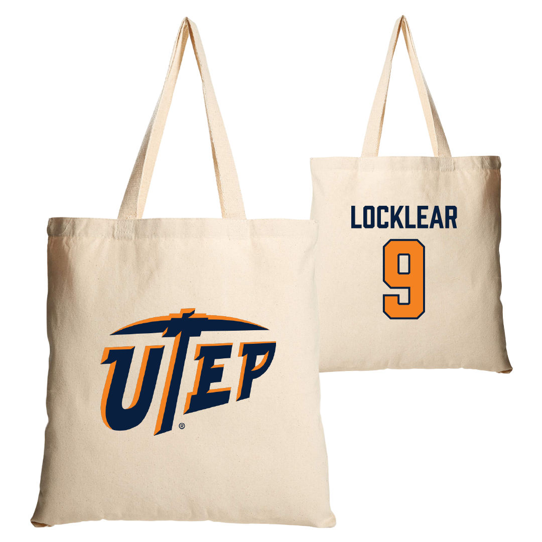 University of Texas at El Paso Football Tan Canvas Tote Bag - #9 Skyler Locklear