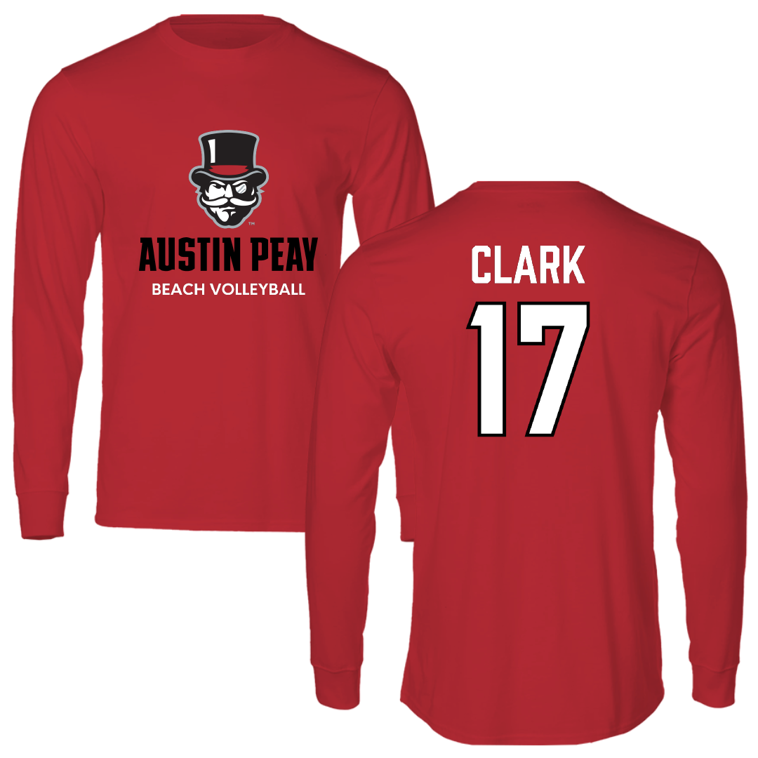 Austin Peay State University Beach Volleyball Red Mascot Long Sleeve - #17 Anna Kate Clark