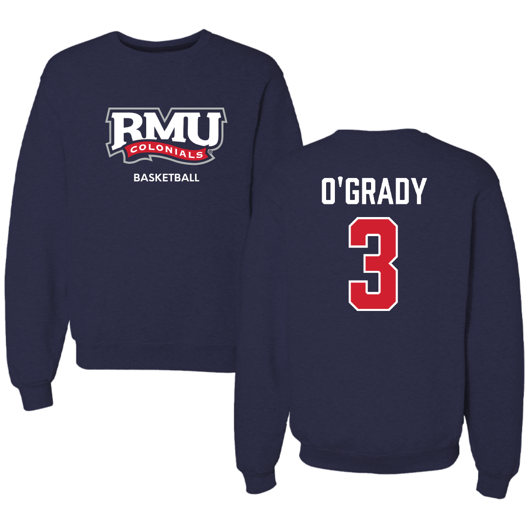 Robert Morris University Basketball (M) Navy RMU Crewneck - #3 Tanner O'Grady