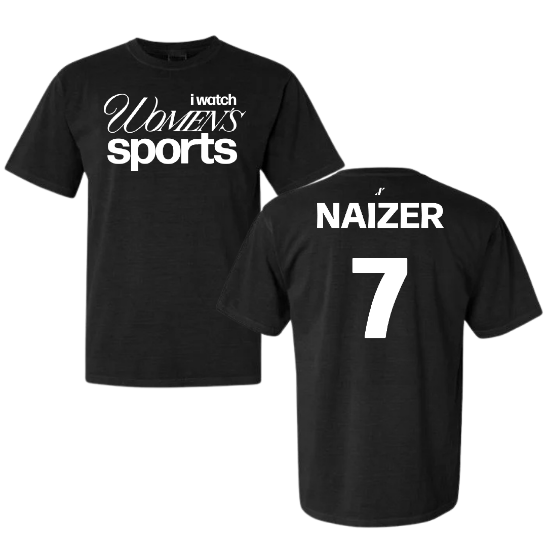 Dallas Baptist University Soccer Black WHM Comfort Colors Tee - #7 Kaleigh Naizer