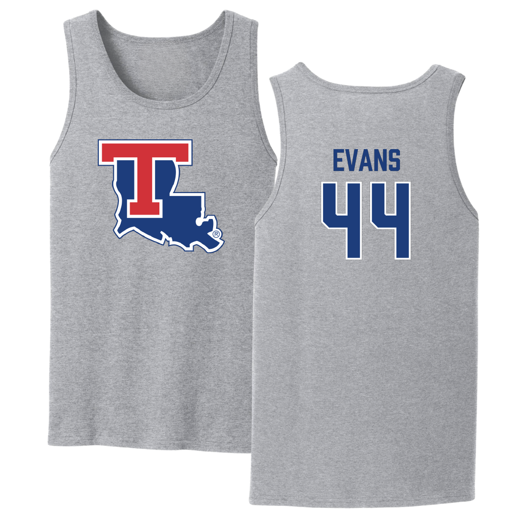 Louisiana Tech University Baseball Sport Gray Tank Top - #44 John Evans