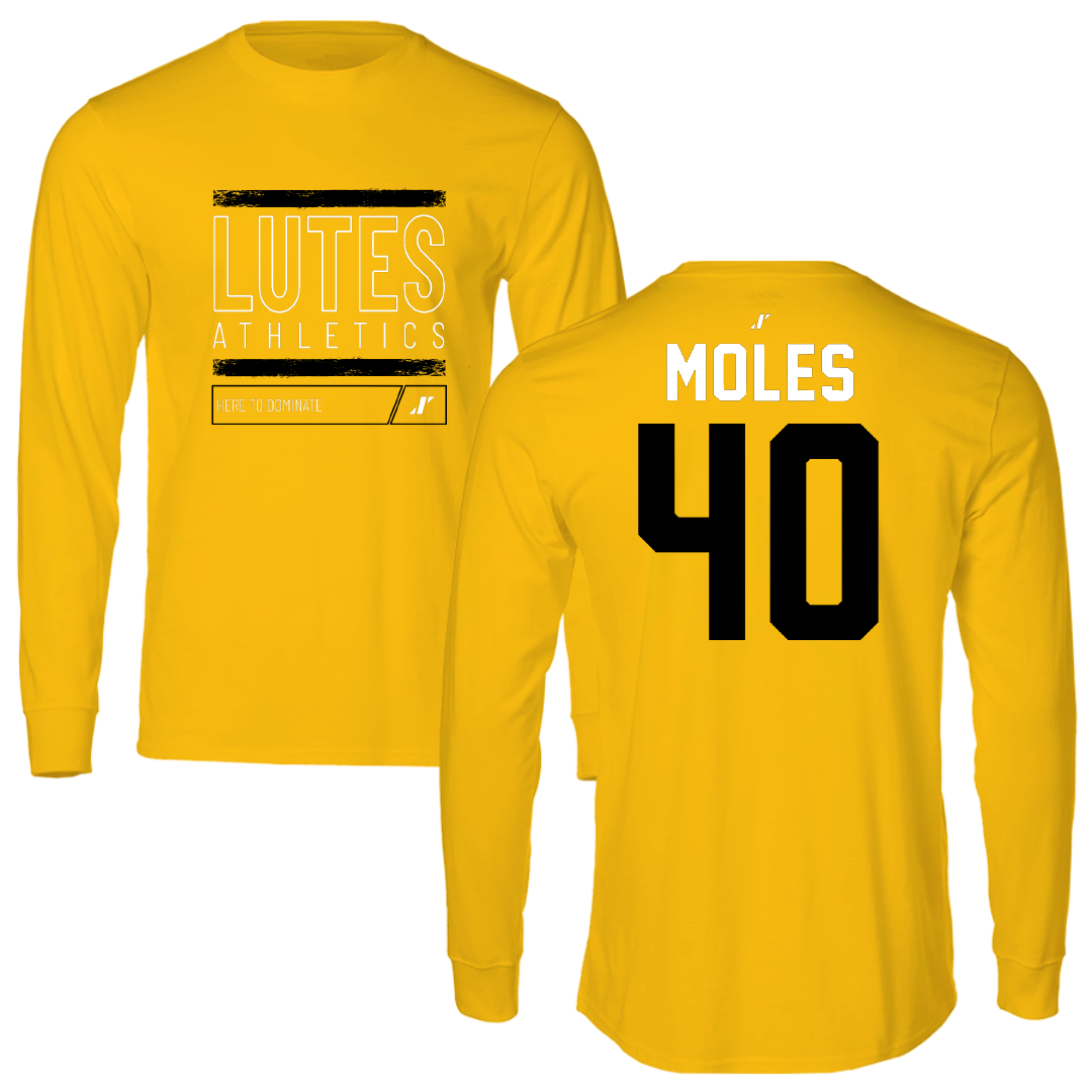 Pacific Lutheran University Basketball Gold Dominate Performance Long Sleeve - #40 Madison Moles