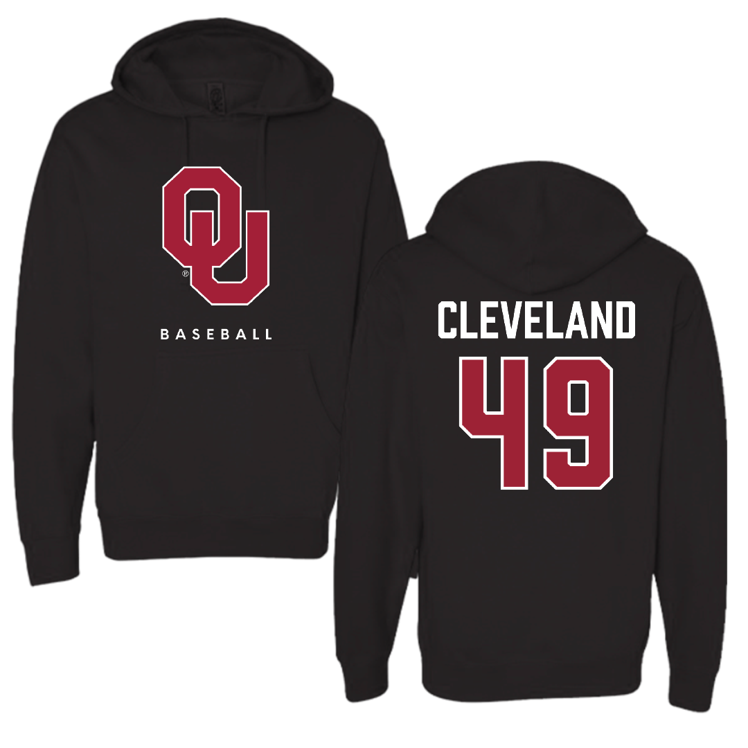 University of Oklahoma Baseball Black Hoodie - #49 Jackson Cleveland