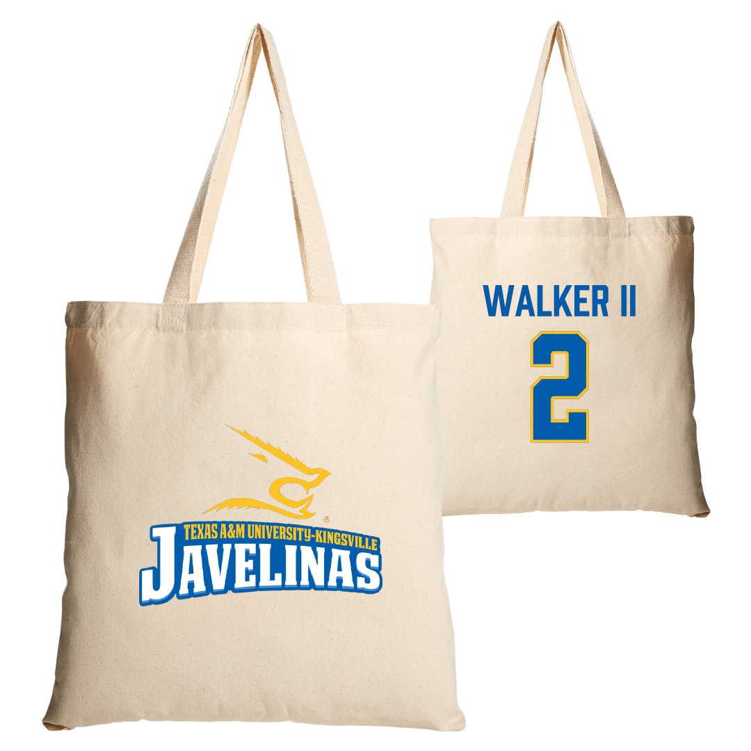 Texas A&M University-Kingsville Basketball Tan Canvas Tote Bag - #2 Andre Walker II