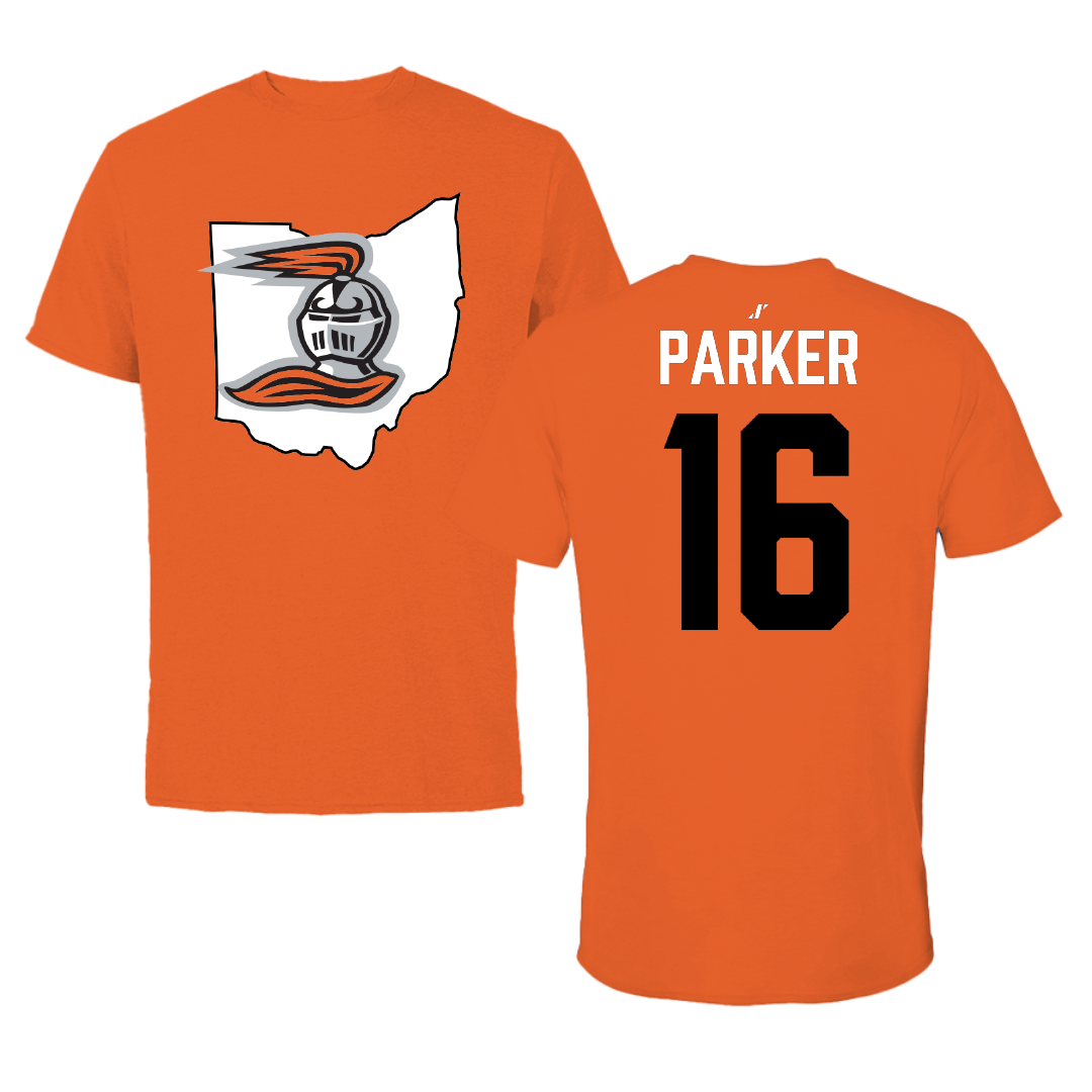 Heidelberg University Lacrosse Orange State Performance Tee - #16 Colin Parker