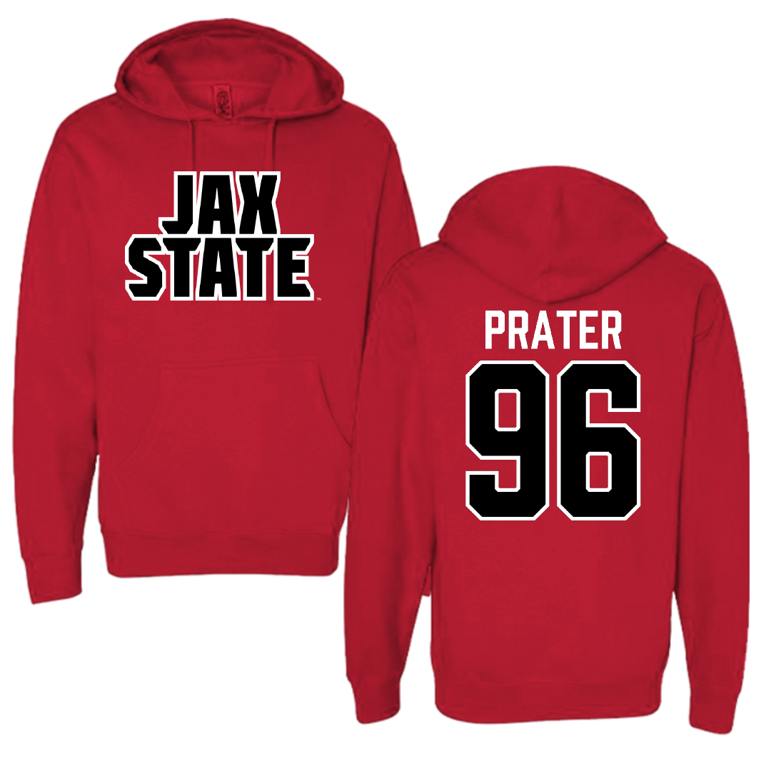 Jacksonville State University Football Red Hoodie - #96 Darrell Prater